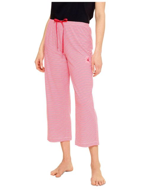 Hue Anniversary Stripe Capri Pajama Pants in Pink | Lyst