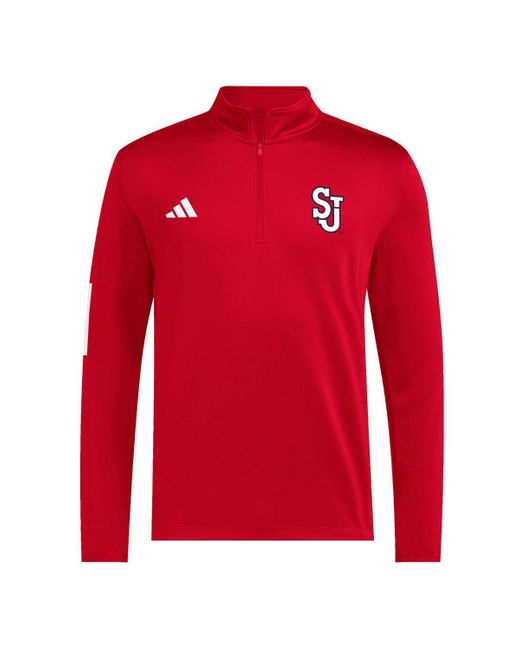 Adidas Red St. John's Storm Half-zip Pullover Golf Jacket for men