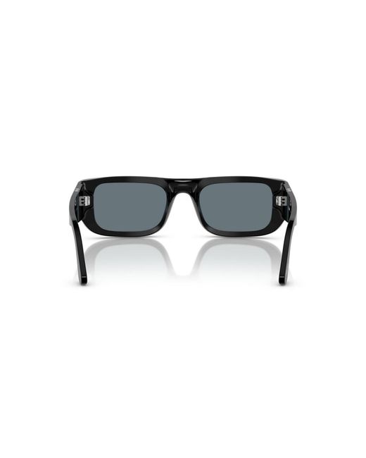 Persol Black Polarized Rectangle Sunglasses