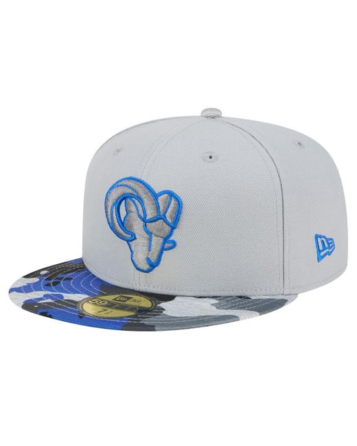KTZ Blue Gray Los Angeles Rams Active Camo 59fifty Fitted Hat for men