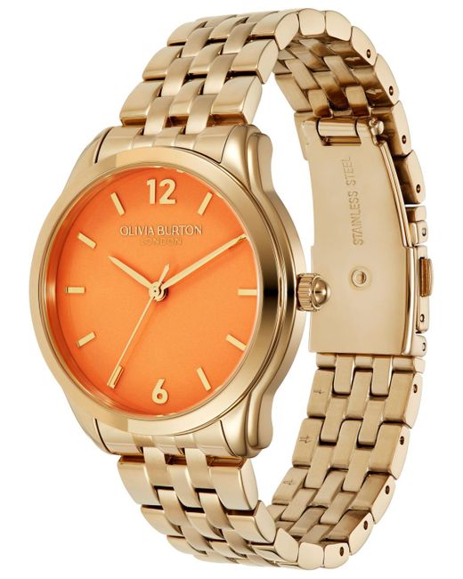 Olivia Burton Orange Starlight Gold-tone Stainless Steel Watch 36mm