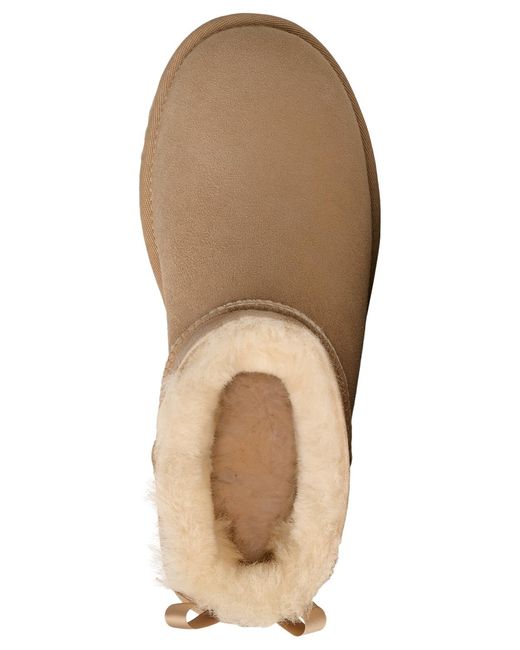 Ugg Natural Ultra Mini Bailey Bow Round Toe Booties