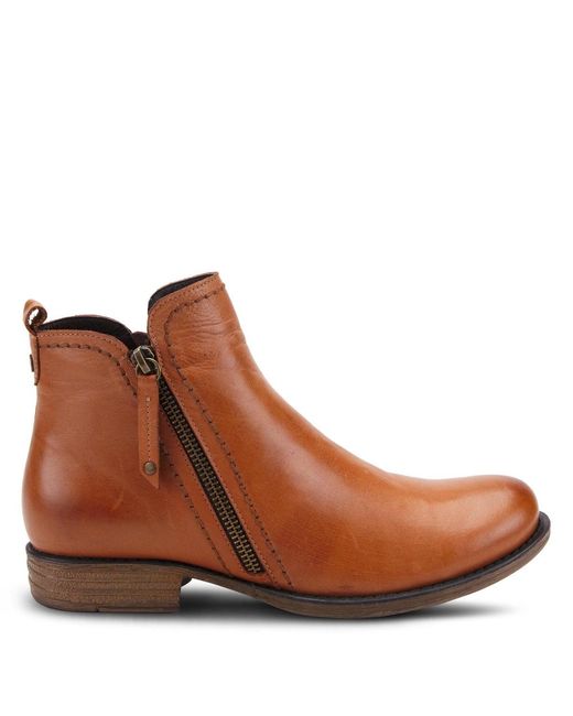Spring Step Brown Oziel Leather Bootie