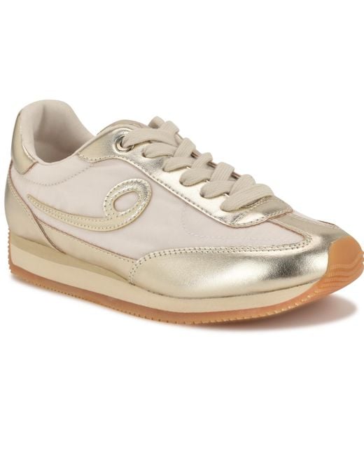 Nine West White Fivo Casual Round Toe Sneakers