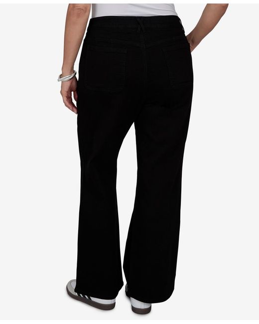 Ruby Rd Black Plus Size Mid-rise Flare Jeans