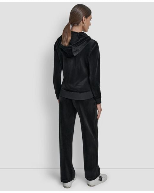 DKNY Black Petite Logo Detail Long Sleeve Hoodie