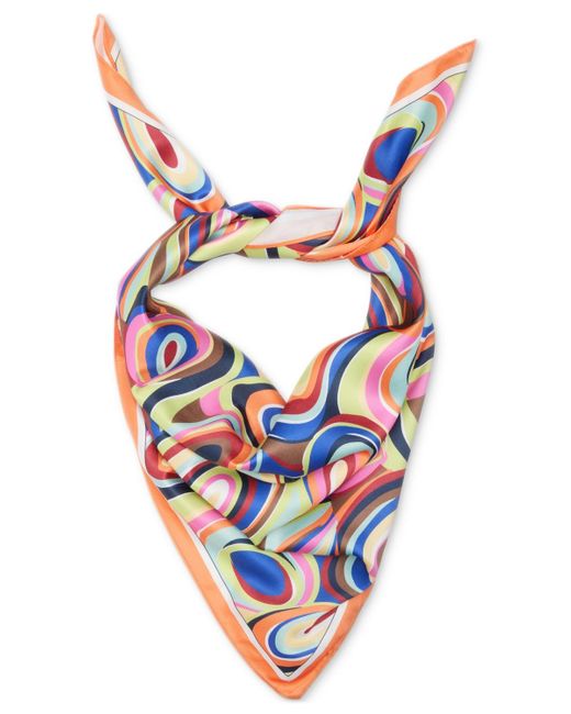 Steve Madden Blue Psychedelic-print Square Scarf