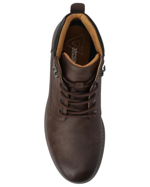 Vance Co. Brown Rogue Round Toe Work Ankle Boots for men