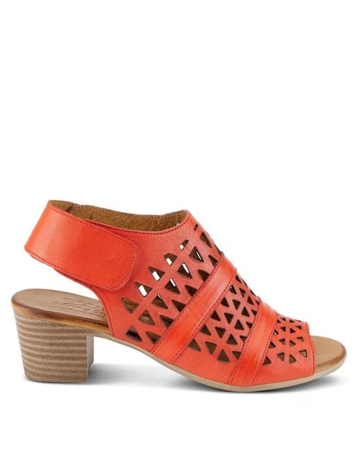 Spring Step Red Dorotha Ankle Strap Sandal