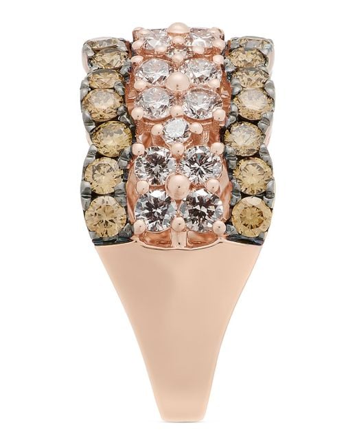Le Vian Metallic Nude Diamond & Chocolate Diamond Scalloped Multirow Ring (2-1/4 Ct. T.w.