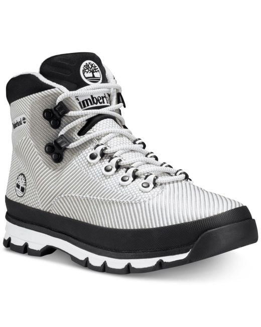 Timberland White Euro Hiker Jacquard Boots for men