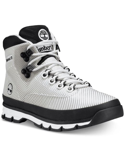 Timberland Euro Hiker Jacquard Boots in White for Men | Lyst