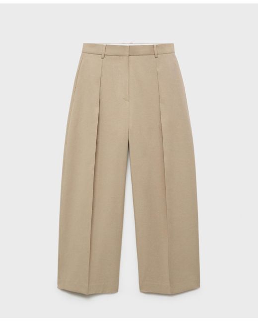 Mango Natural Linen-blend Balloon Pants