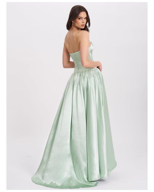 Miss Circle Green Lael Back Button Trailing Gown