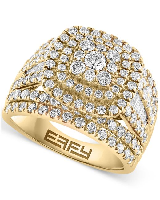 Effy Metallic Effy Diamond Princess Shaped Halo Cluster Ring (2-1/2 Ct. T.w.
