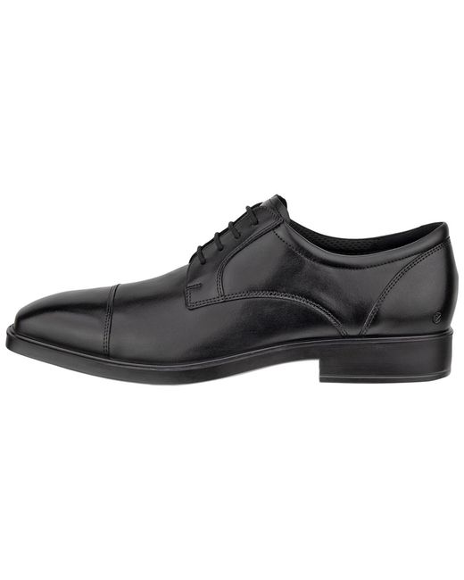 Ecco Black Milan Cap-toe Shoes for men