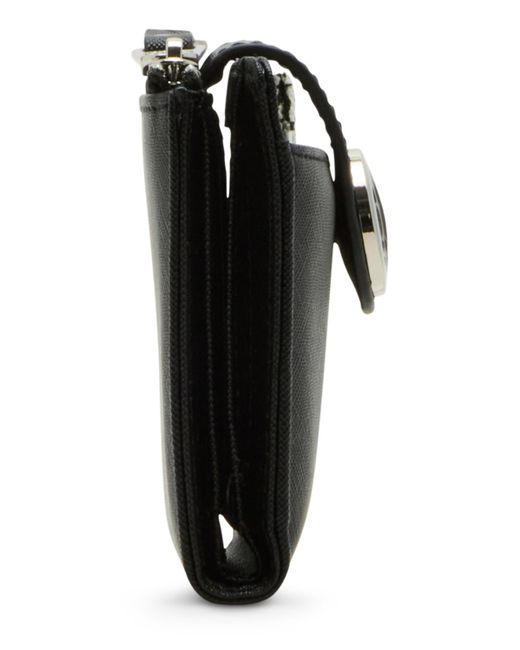 Steve Madden Black Bjadyn-f Zipper Flower Box Wallet