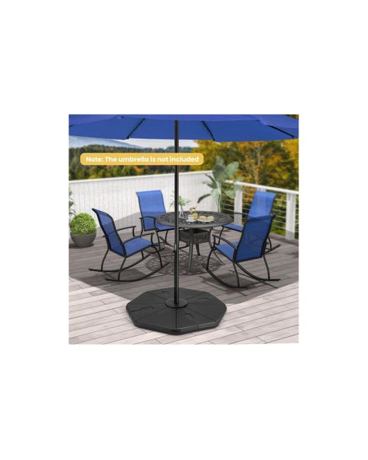 Mondawe Black 4-piece Fillable Umbrella Base Stand For Garden Yard Poolside
