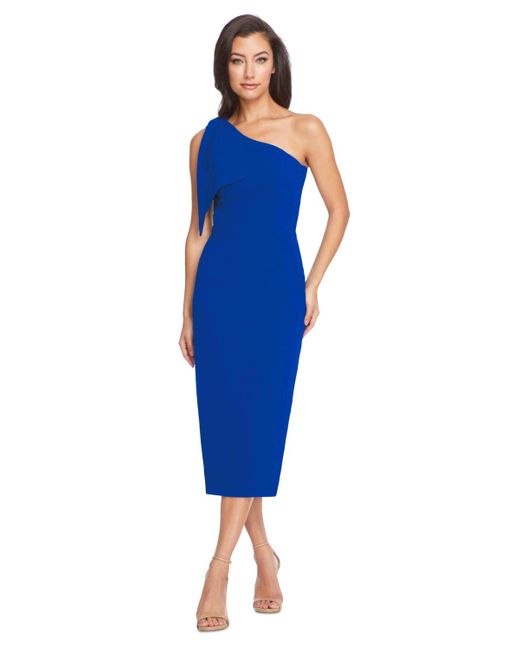 Dress the Population Blue Tiffany Asymmetrical Midi Dress