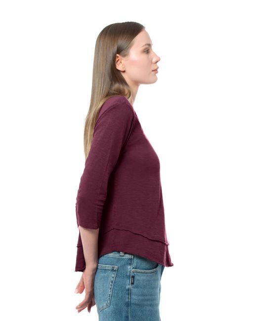 Wilt Purple Sleeve Mock Layer Tee