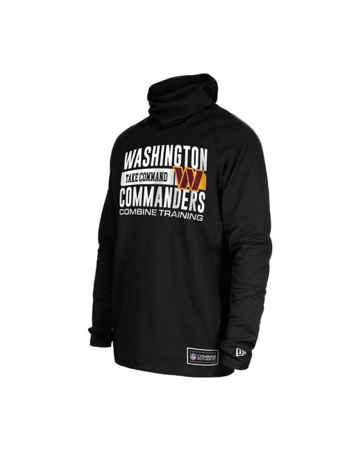 KTZ Black Washington Commanders Functional Fandom Balaclava Helmet Stripe Tri-blend Hoodie for men