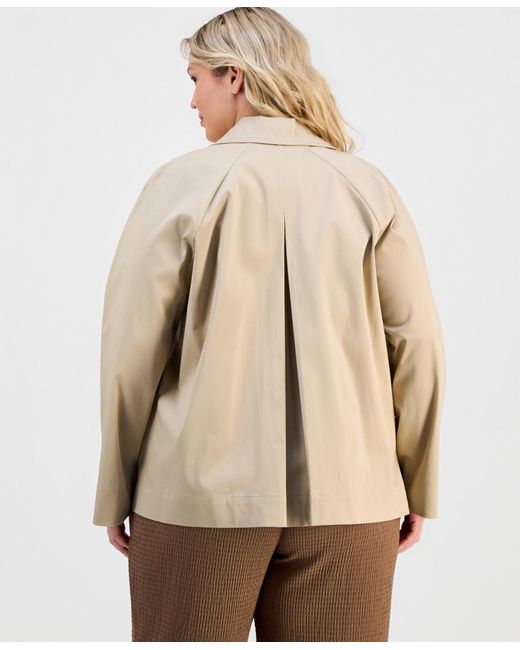 Anne Klein Essentials Natural Plus Size Double-breasted Blazer