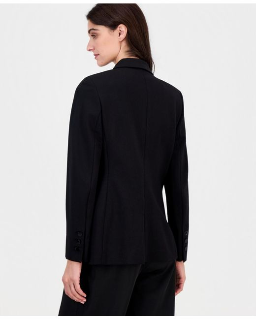 Anne Klein Black Triple-pocket One-button Jacket