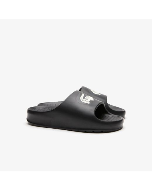Lacoste Black Croco 2.0 Evo Slip-on Slide Sandals for men