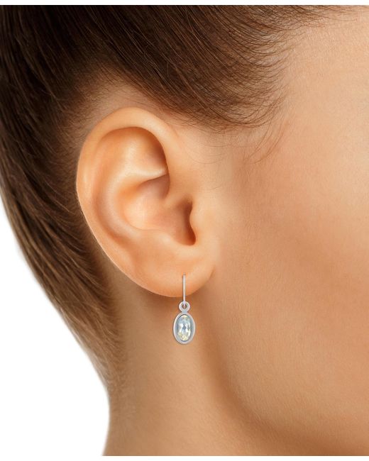 Macy's Blue Oval Gemstone Drop Earrings