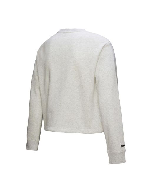 Mitchell & Ness White Boston Red Sox Cropped toggle Pullover Sweatshirt