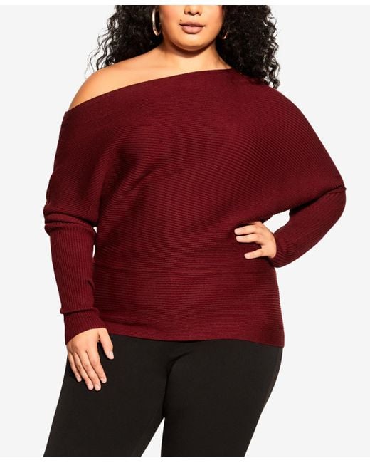 City Chic Red Plus Size Stella Sweater