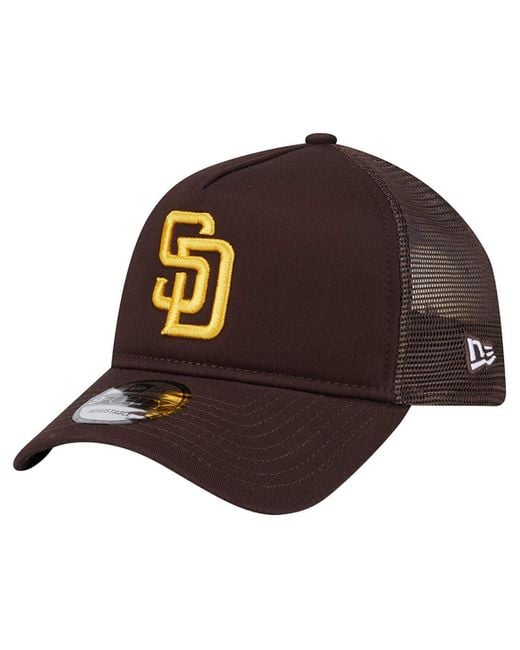 KTZ Brown San Diego Padres 9forty A-frame Trucker Adjustable Hat for men