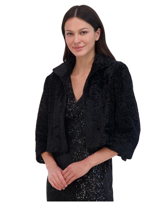 Eliza J Faux fur Bolero in Black Lyst