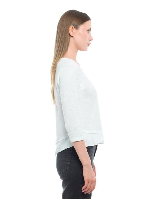 Wilt White Sleeve Mock Layer Tee