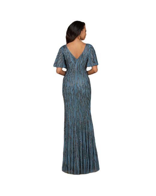 Lara Blue Beaded Gown