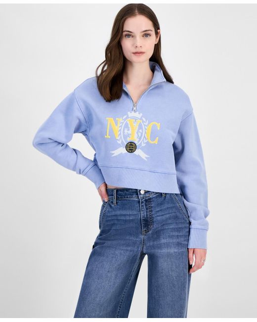 Tommy Hilfiger Blue Half-zip Varsity Sweatshirt