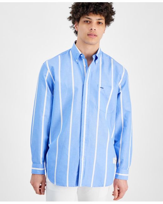 Tommy Hilfiger Blue Regular-fit Space Stripe Shirt for men
