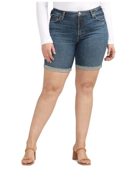 Silver Jeans Co. Blue Plus Size Sure Thing Long Shorts