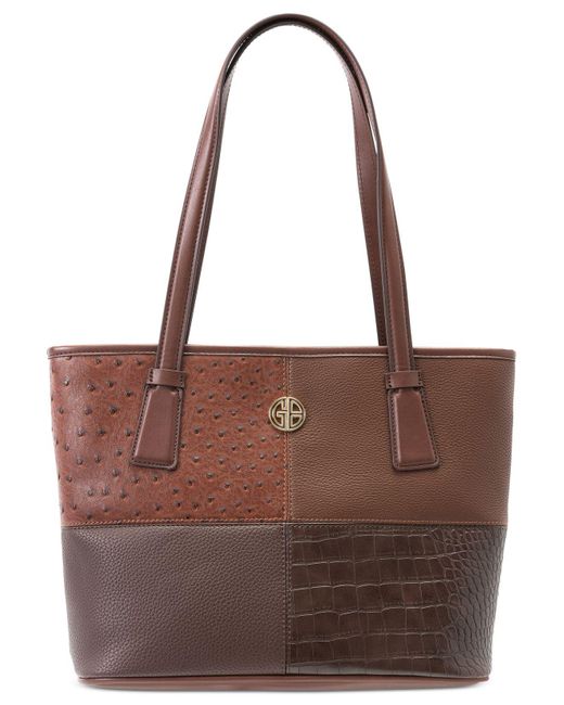 Giani Bernini Colorblocked Tote, Created For Macy's in Brown Lyst
