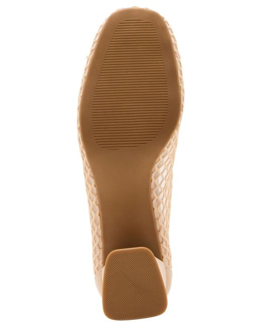 Madden Girl Natural Emily-m Mesh Block-heel Ballet Pumps