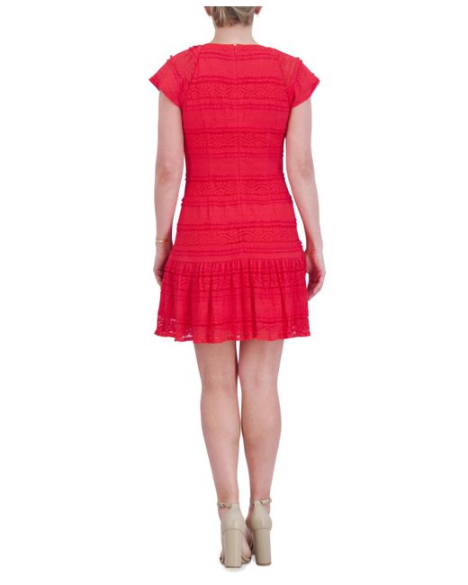 Jessica Howard Red Lace A-line Dress