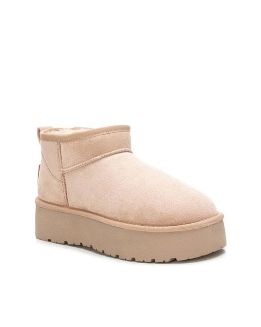 Xti Natural Winter Suede Booties By