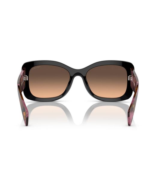 Prada Brown Lettering Oval Sunglasses