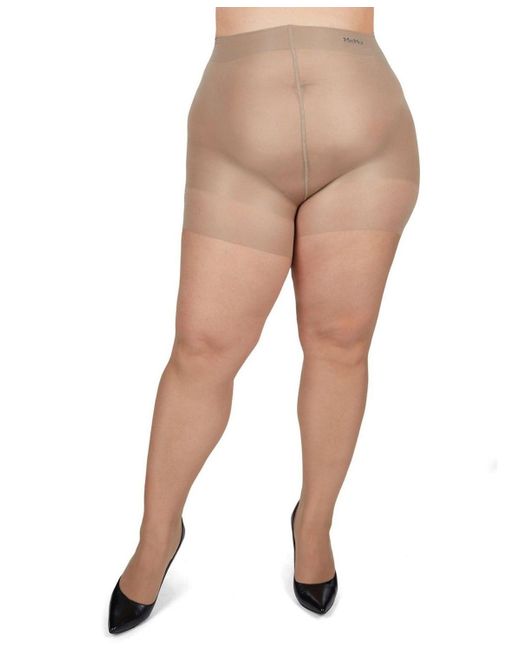 Memoi Natural Plus Size Curvy Silky Sheer Control Top Pantyhose Mm-2240
