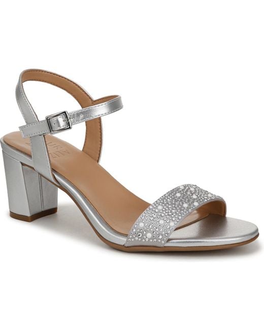 Naturalizer Metallic Bristol Block Heel Dress Sandals