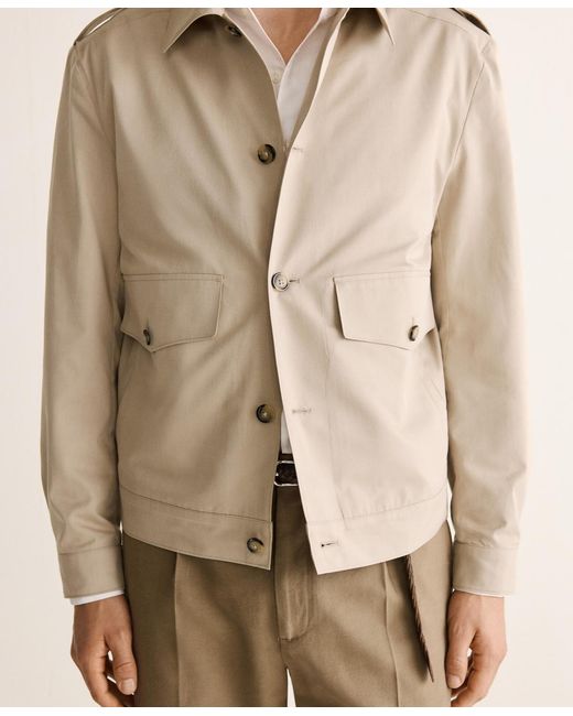 Mango Natural Cotton-silk Buttons Jacket for men