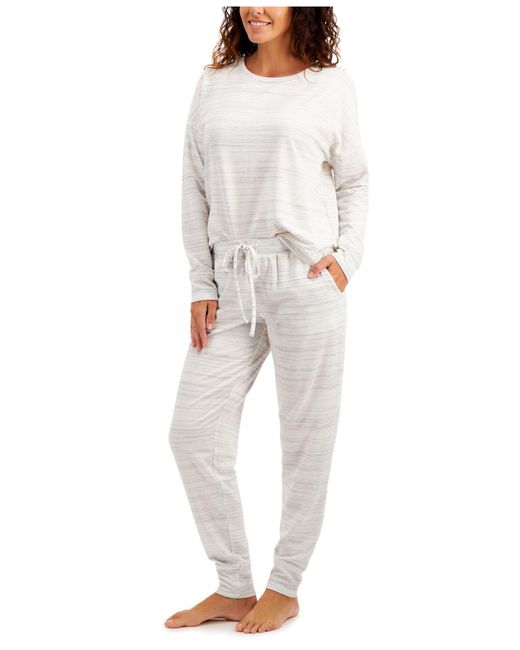 Alfani Synthetic French Terry Pajama Set, Created For Macy&#39;s - Lyst
