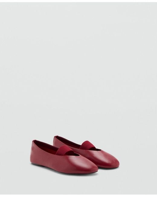 Mango White Strap Leather Shoes