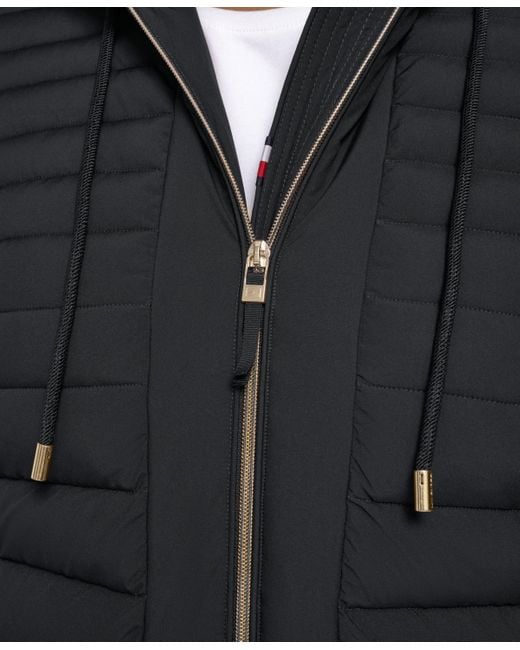 Tommy Hilfiger Black Plus Size Hooded Packable Puffer Coat