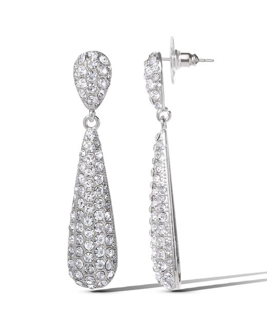 Jessica Simpson White Crystal Drop Earrings